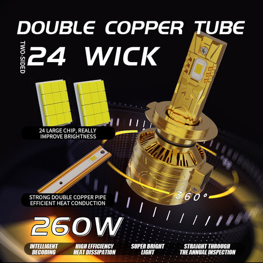 New Design Gold 300W 50000LM H7 9012 Universal  LED Headlight Bulb High Power Canbus Car LED H11 HB3 9005 300W Auto Light