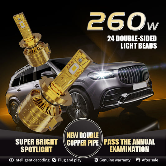 New Design Gold 300W 50000LM H7 9012 Universal  LED Headlight Bulb High Power Canbus Car LED H11 HB3 9005 300W Auto Light